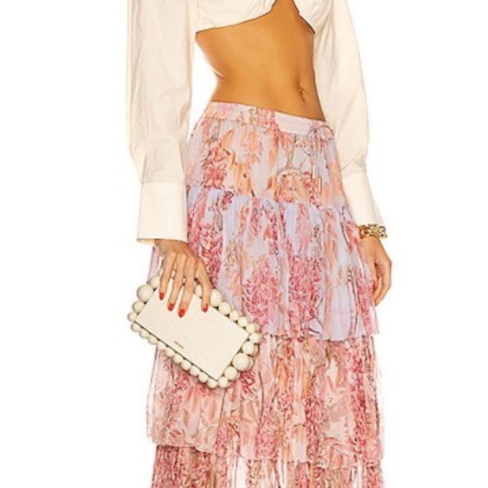 CULT GAIA EOS CLOUD CREAM SNAKESKIN BOX CLUTCH. Statement Piece!